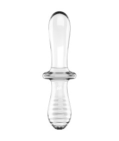 SATISFYER - DOUBLE CRYSTAL DILDO TRANSPARENTE