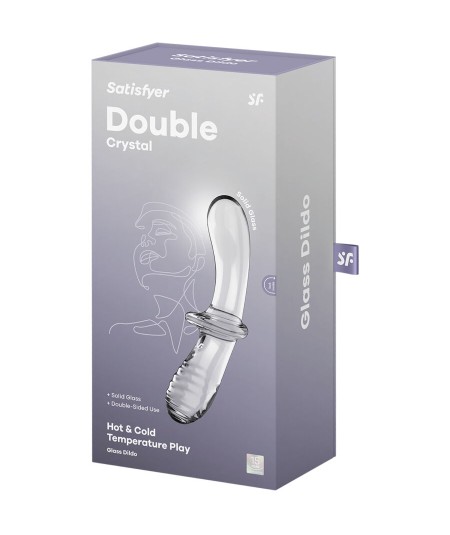 SATISFYER - DOUBLE CRYSTAL DILDO TRANSPARENTE