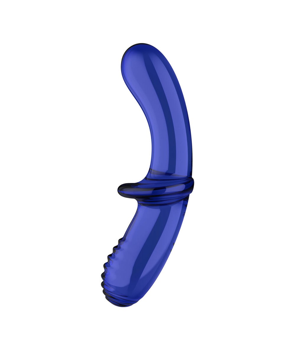 SATISFYER - DOUBLE CRYSTAL DILDO AZUL