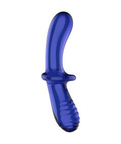 SATISFYER - DOUBLE CRYSTAL DILDO AZUL