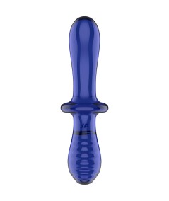 SATISFYER - DOUBLE CRYSTAL DILDO AZUL