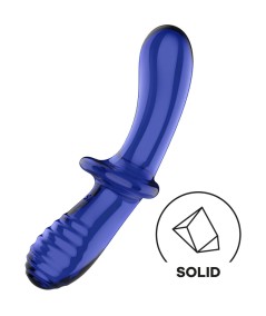 SATISFYER - DOUBLE CRYSTAL DILDO AZUL