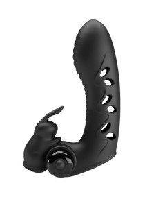 PRETTY LOVE - VANCE FUNDA DEDO VIBRADOR CONEJO NEGRO