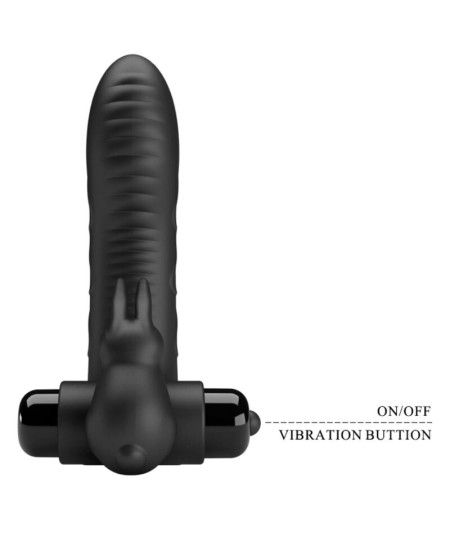 PRETTY LOVE - VANCE FUNDA DEDO VIBRADOR CONEJO NEGRO