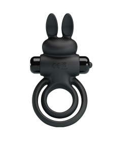 PRETTY LOVE - ANILLO VIBRADOR III CONEJO PARA PENE NEGRO