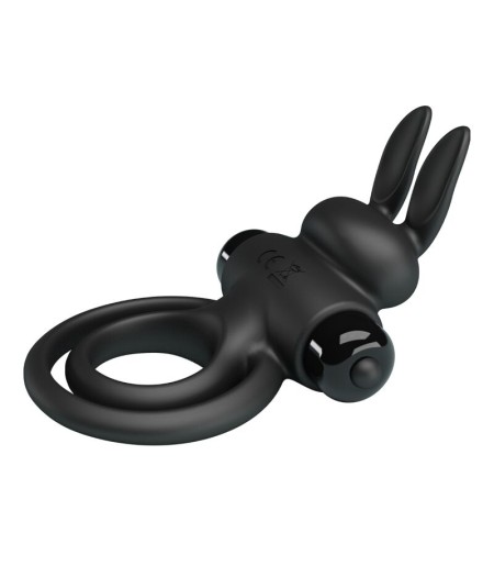 PRETTY LOVE - ANILLO VIBRADOR III CONEJO PARA PENE NEGRO