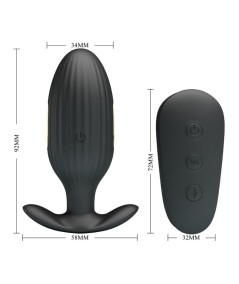 PRETTY LOVE - KELLY PLUG ANAL VIBRADOR RECARGABLE NEGRO