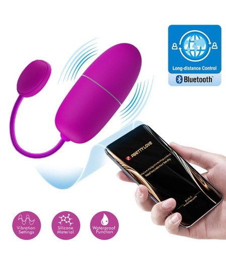 PRETTY LOVE - NYMPH HUEVO VIBRADOR CONTROLADO POR APP MORADO