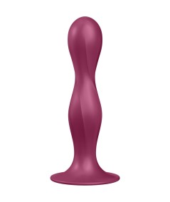 SATISFYER - DOUBLE BALL-R DILDO SILICONA GRANATE