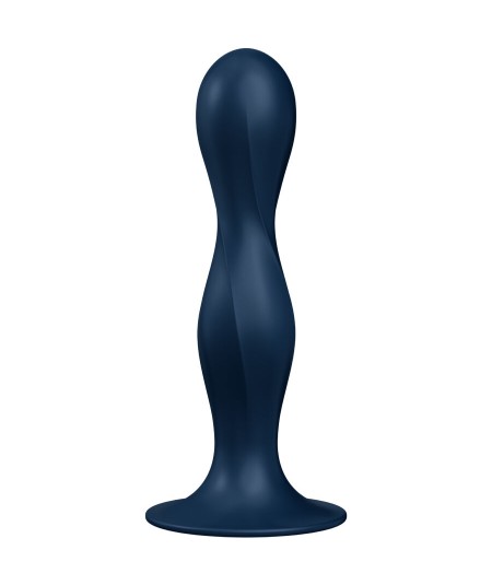 SATISFYER - DOUBLE BALL-R DILDO SILICONA AZUL