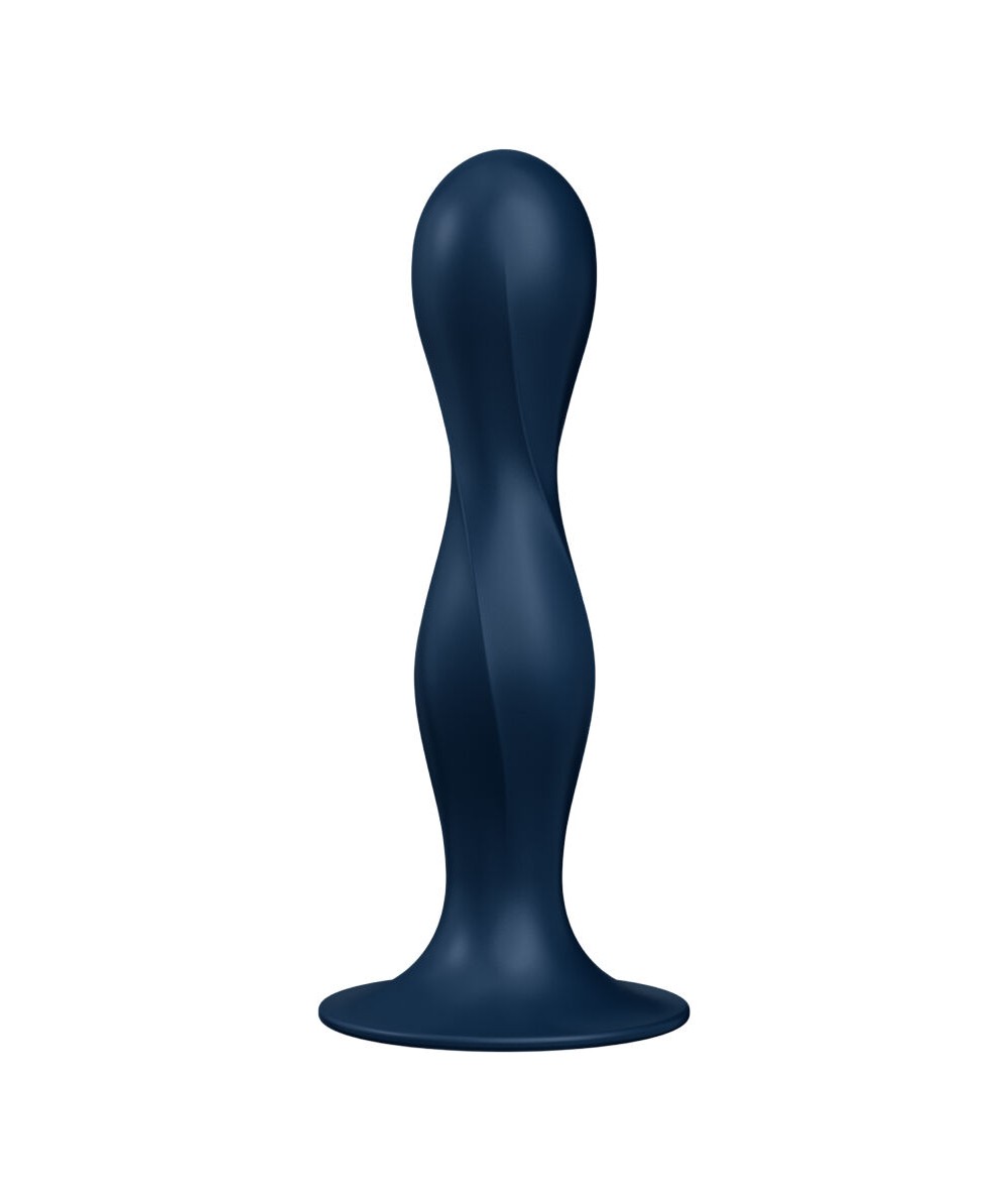 SATISFYER - DOUBLE BALL-R DILDO SILICONA AZUL