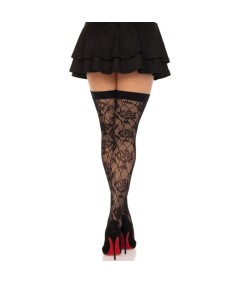 LEG AVENUE - MEDIAS RED ROSAS SILVESTRES NEGRO