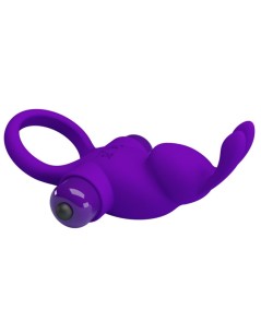 PRETTY LOVE - ANILLO VIBRADOR I CONEJO PARA PENE MORADO