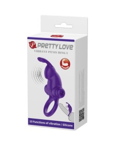 PRETTY LOVE - ANILLO VIBRADOR I CONEJO PARA PENE MORADO