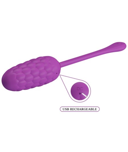 PRETTY LOVE - HUEVO VIBRADOR CON TEXTURA MARINA RECARGABLE MORADO