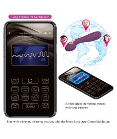 PRETTY LOVE - HECTOR VIBRADOR ELECTROSHOCK POR CONTROL POR APP LILA