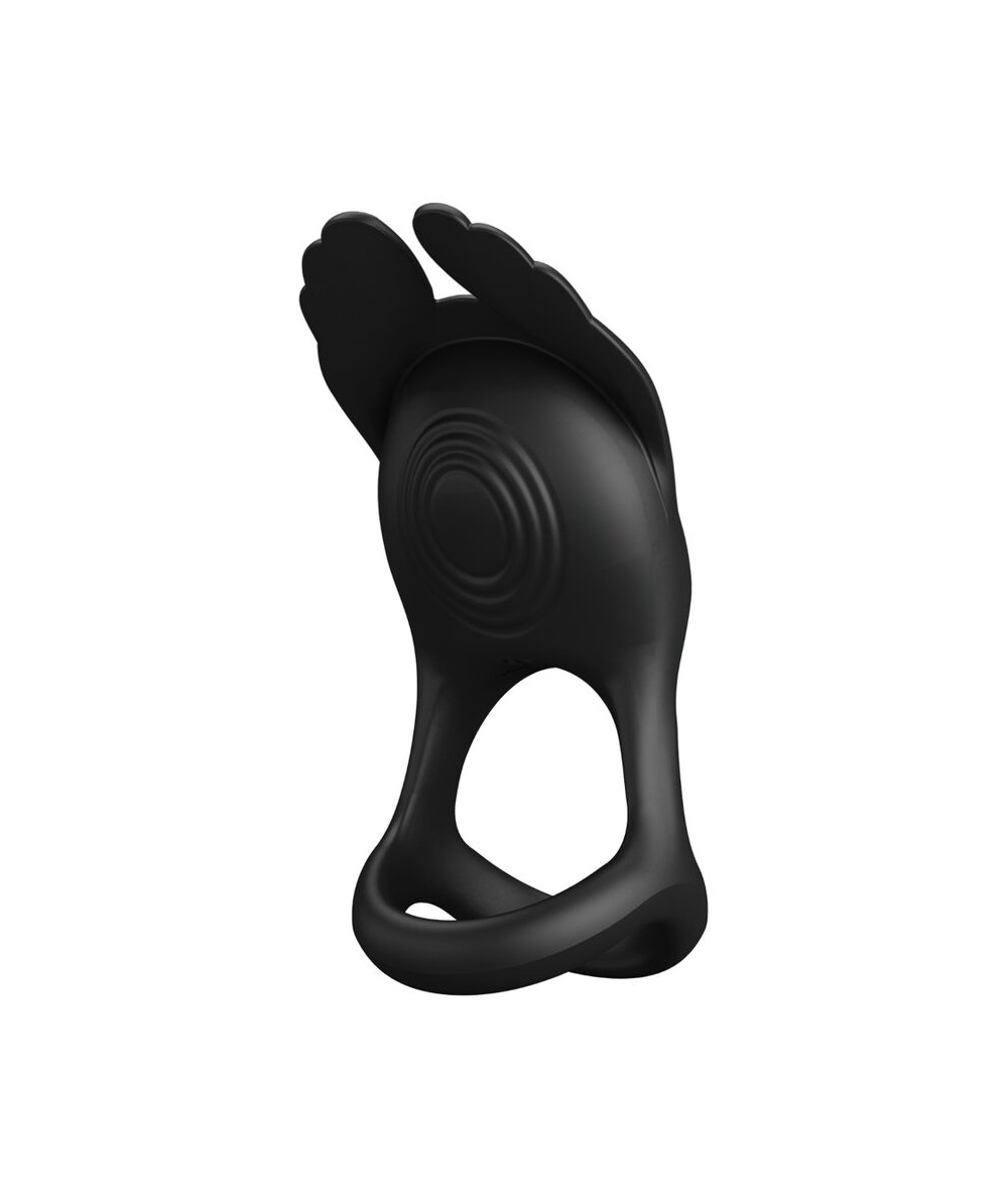 PRETTY LOVE - ANILLO VIBRADOR SILAS 7 VIBRACIONES SILICONA NEGRO