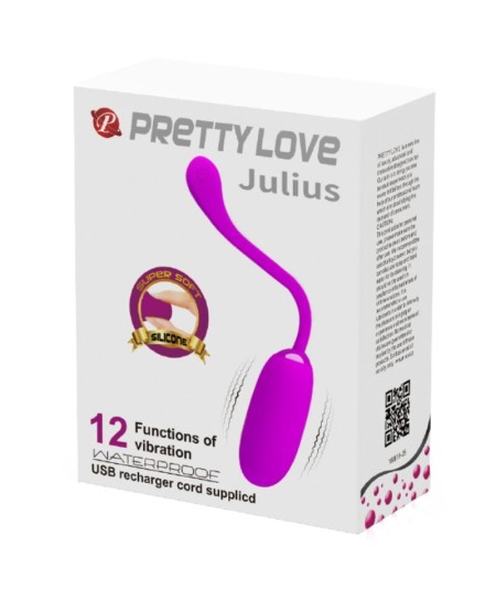 PRETTY LOVE - JULIUS HUEVO VIBRADOR IMPERMEBLE & RECARGABLE MORADO