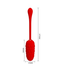 PRETTY LOVE - HUEVO VIBRADOR CON TEXTURA MARINA RECARGABLE ROJO