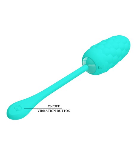 PRETTY LOVE - HUEVO VIBRADOR CON TEXTURA MARINA RECARGABLE VERDE AGUA