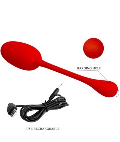 PRETTY LOVE - KNUCKER HUEVO VIBRADOR RECARGABLE ROJO