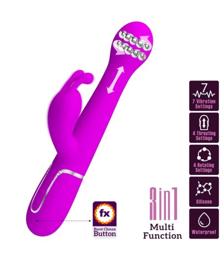 PRETTY LOVE - DEJON VIBRADOR RABBIT 3 EN 1 MULTIFUNCIÓN VIOLETA