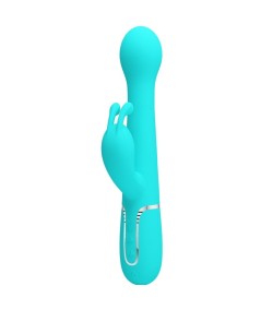 PRETTY LOVE - DEJON VIBRADOR RABBIT 3 EN 1 MULTIFUNCIÓN VERDE AGUA