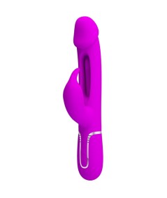 PRETTY LOVE - KAMPAS VIBRADOR RABBIT 3 EN 1 MULTIFUNCIÓN CON LENGUA VIOLETA