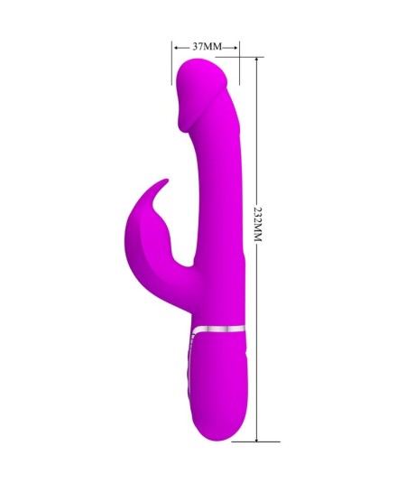 PRETTY LOVE - KAMPAS VIBRADOR RABBIT 3 EN 1 MULTIFUNCIÓN CON LENGUA VIOLETA