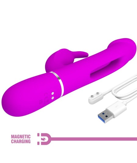 PRETTY LOVE - KAMPAS VIBRADOR RABBIT 3 EN 1 MULTIFUNCIÓN CON LENGUA VIOLETA