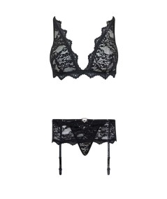 LIVCO CORSETTI FASHION - BELITA LC 90231 SUJETADOR + PANTY + LIGUERO NEGRO S/M