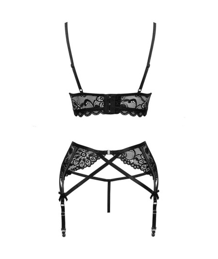 LIVCO CORSETTI FASHION - MORIDAM LC 90552 SUJETADOR + LIGUERO + PANTY NEGRO S/M