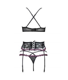 LIVCO CORSETTI FASHION - SNEHANA LC 90443 SUJETADOR + LIGUERO + PANTY NEGRO L/XL