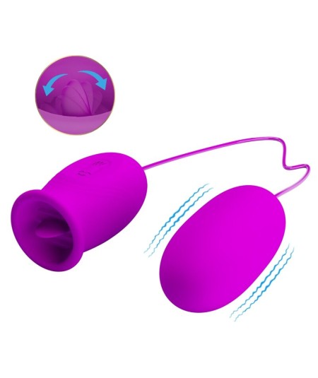 PRETTY LOVE - DAISY HUEVO DUAL VIBRADOR RECARGABLE MORADO