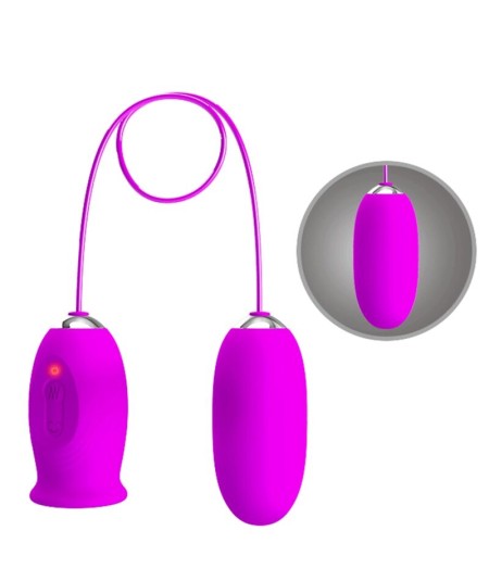 PRETTY LOVE - DAISY HUEVO DUAL VIBRADOR RECARGABLE MORADO