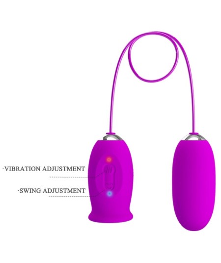 PRETTY LOVE - DAISY HUEVO DUAL VIBRADOR RECARGABLE MORADO