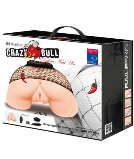 CRAZY BULL - VAGINA Y ANO CON MALLA REALISTA CON VIBRACION