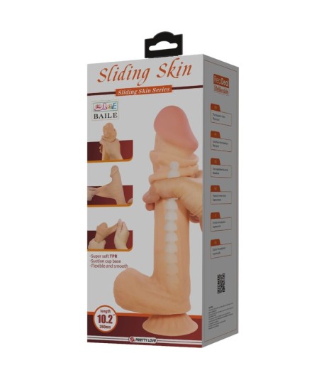 PRETTY LOVE - SLIDING SKIN SERIES DILDO REALÍSTICO CON VENTOSA PIEL DESLIZANTE 26 CM