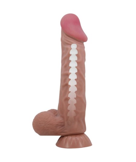 PRETTY LOVE - SLIDING SKIN SERIES DILDO REALÍSTICO CON VENTOSA PIEL DESLIZANTE MORENO 24 CM