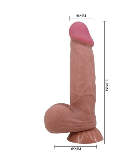 PRETTY LOVE - SLIDING SKIN SERIES DILDO REALÍSTICO CON VENTOSA PIEL DESLIZANTE MORENO 21.8 CM