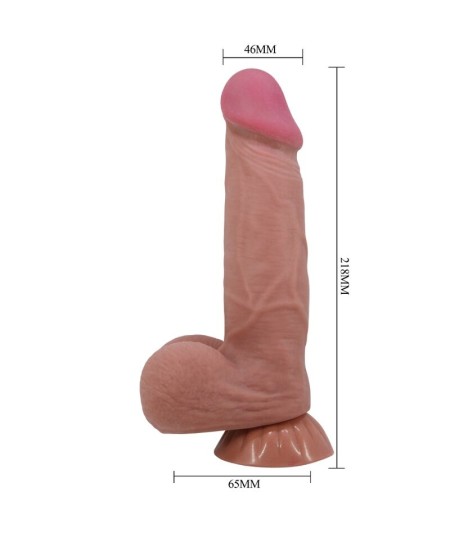 PRETTY LOVE - SLIDING SKIN SERIES DILDO REALÍSTICO CON VENTOSA PIEL DESLIZANTE MORENO 20.6 CM