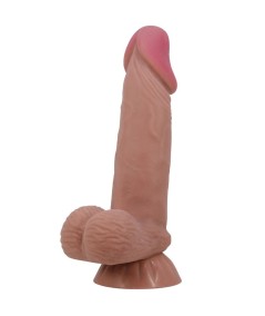 PRETTY LOVE - SLIDING SKIN SERIES DILDO REALÍSTICO CON VENTOSA PIEL DESLIZANTE MORENO 19.4 CM