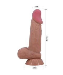 PRETTY LOVE - SLIDING SKIN SERIES DILDO REALÍSTICO CON VENTOSA PIEL DESLIZANTE MORENO 19.4 CM