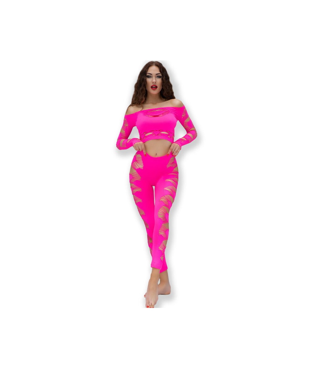 CHILIROSE - CR 4632 TOP & PANTALON FUCSIA S/L