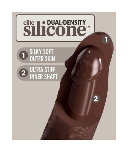 KING COCK - ELITE DILDO REALISTICO SILICONA 28 CM MARRON