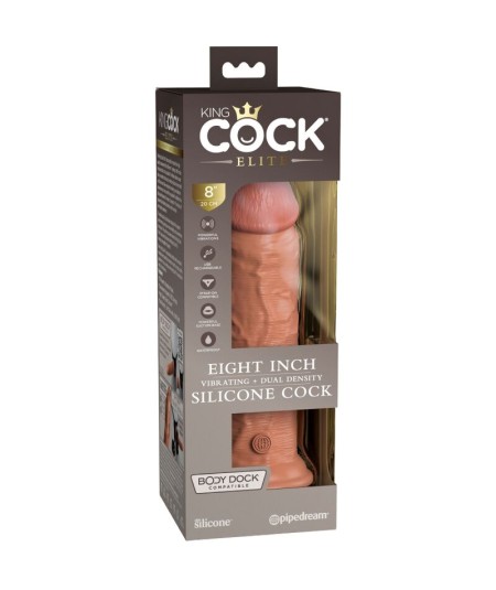 KING COCK - ELITE DILDO REALISTICO VIBRADOR & SILICONA 20.3 CM CARAMELO