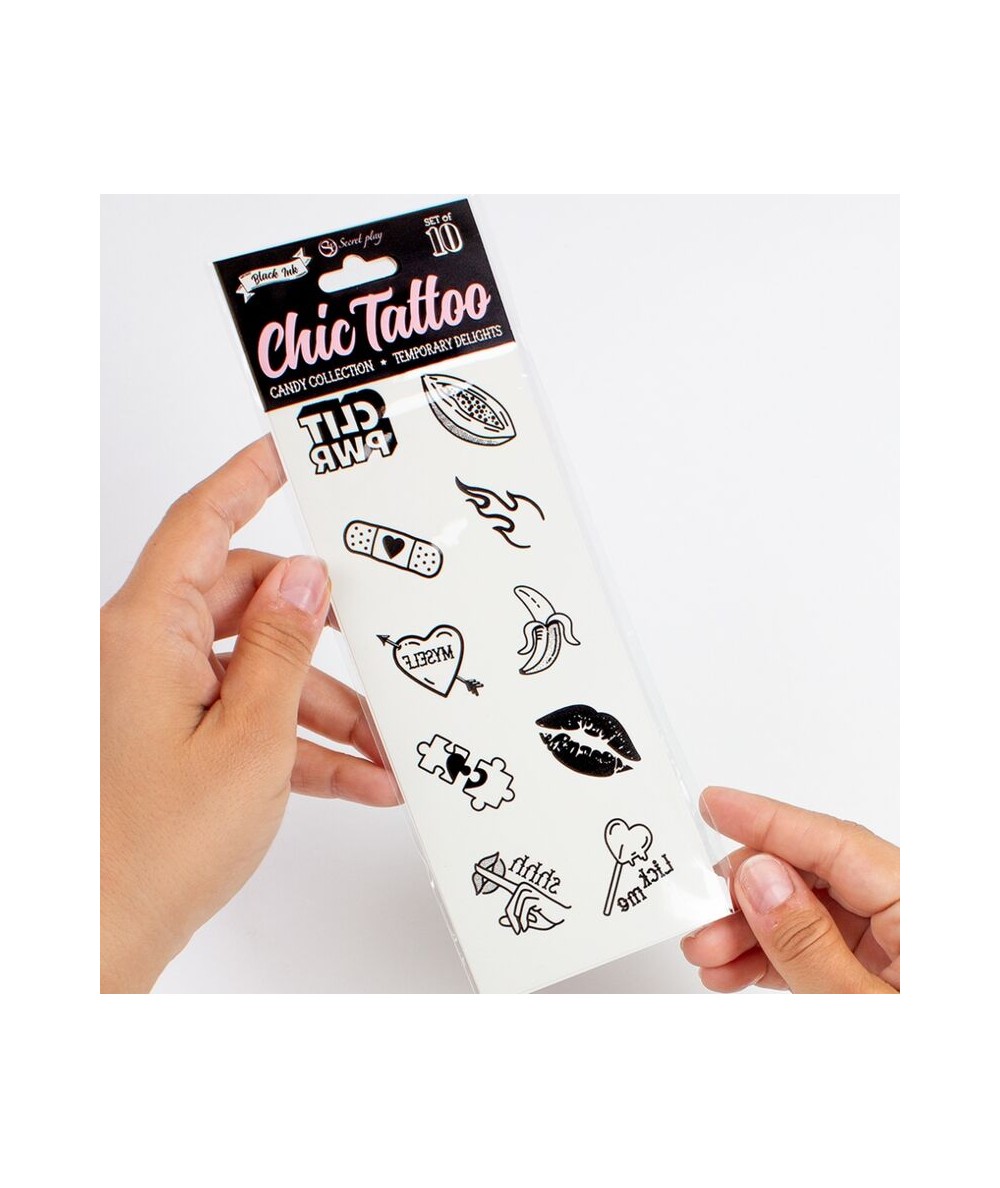 SECRET PLAY - SET DE 10 TATTOOS TEMPORALES CANDY COLLECTION