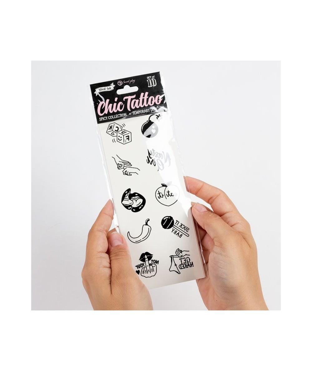 SECRET PLAY - SET DE 10 TATTOOS TEMPORALES SPICY COLLECTION