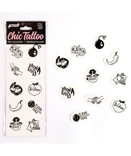 SECRET PLAY - SET DE 10 TATTOOS TEMPORALES SPICY COLLECTION