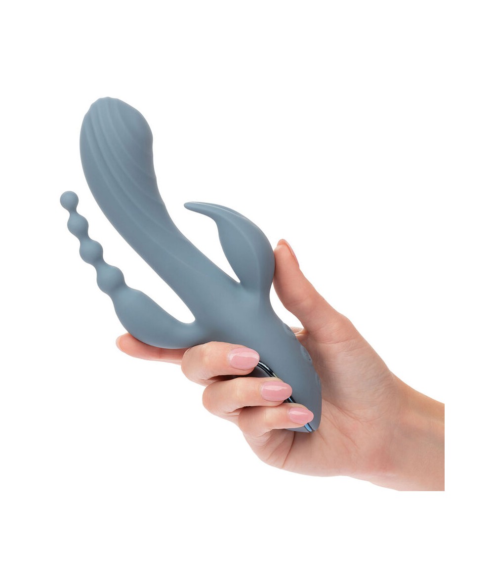 CALIFORNIA EXOTICS - VIBRADOR TRIPLE ÉXTASIS GRIS